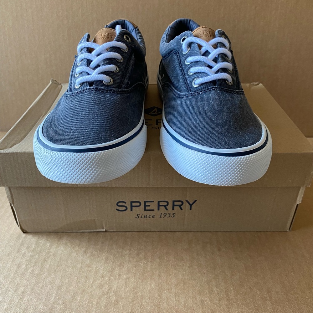 Sperry Charcoal Canvas Shoes with White Accents